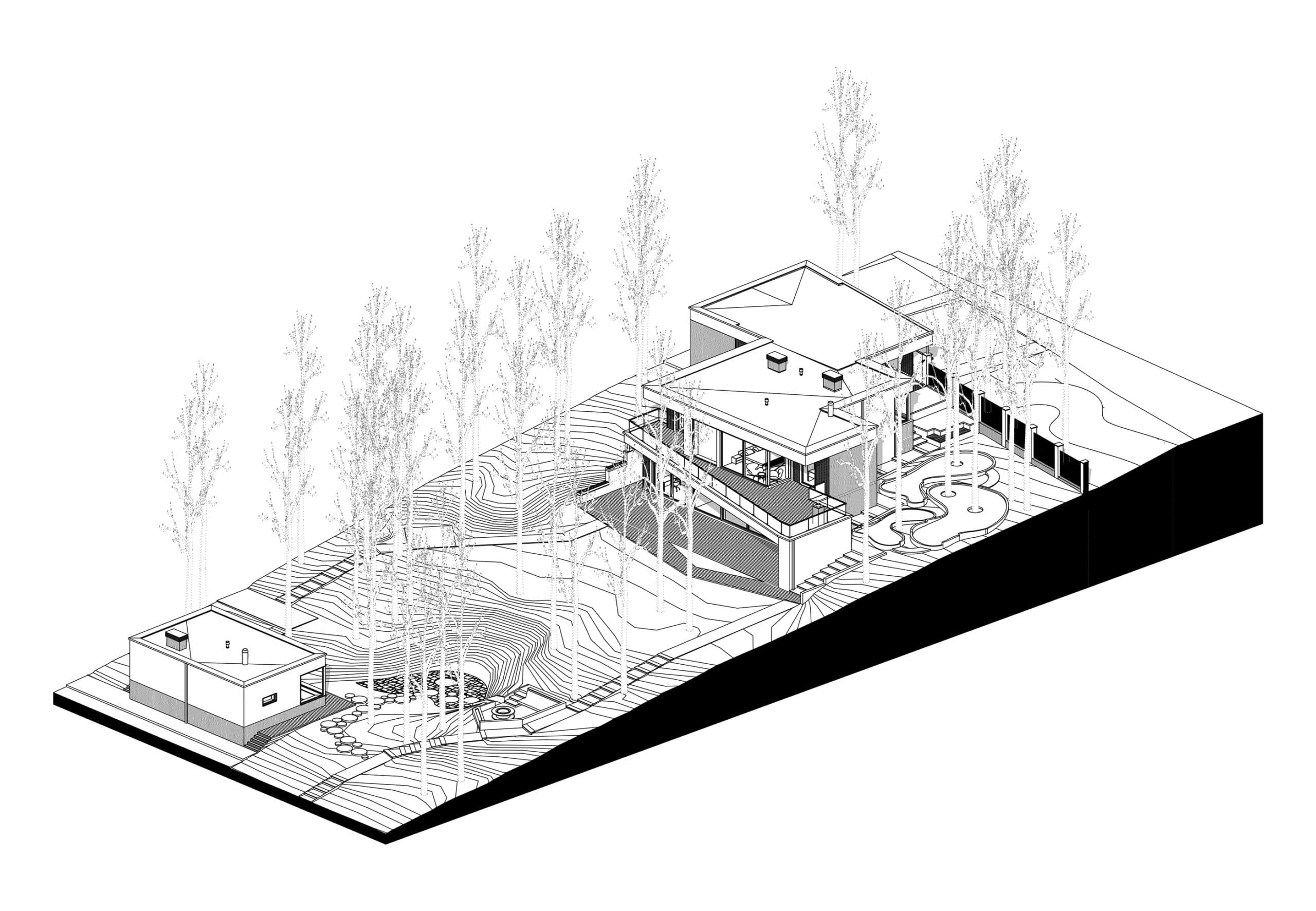 Сучасний двоповерховий будинок WW AE HOUSE на рель’єфі